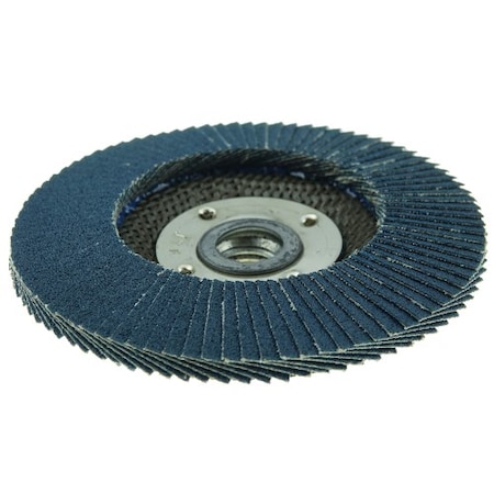 Weiler 4-1/2" Abrasive Flap Disc, Conical (TY29), 120Z, 5/8"-11 UNC 31353